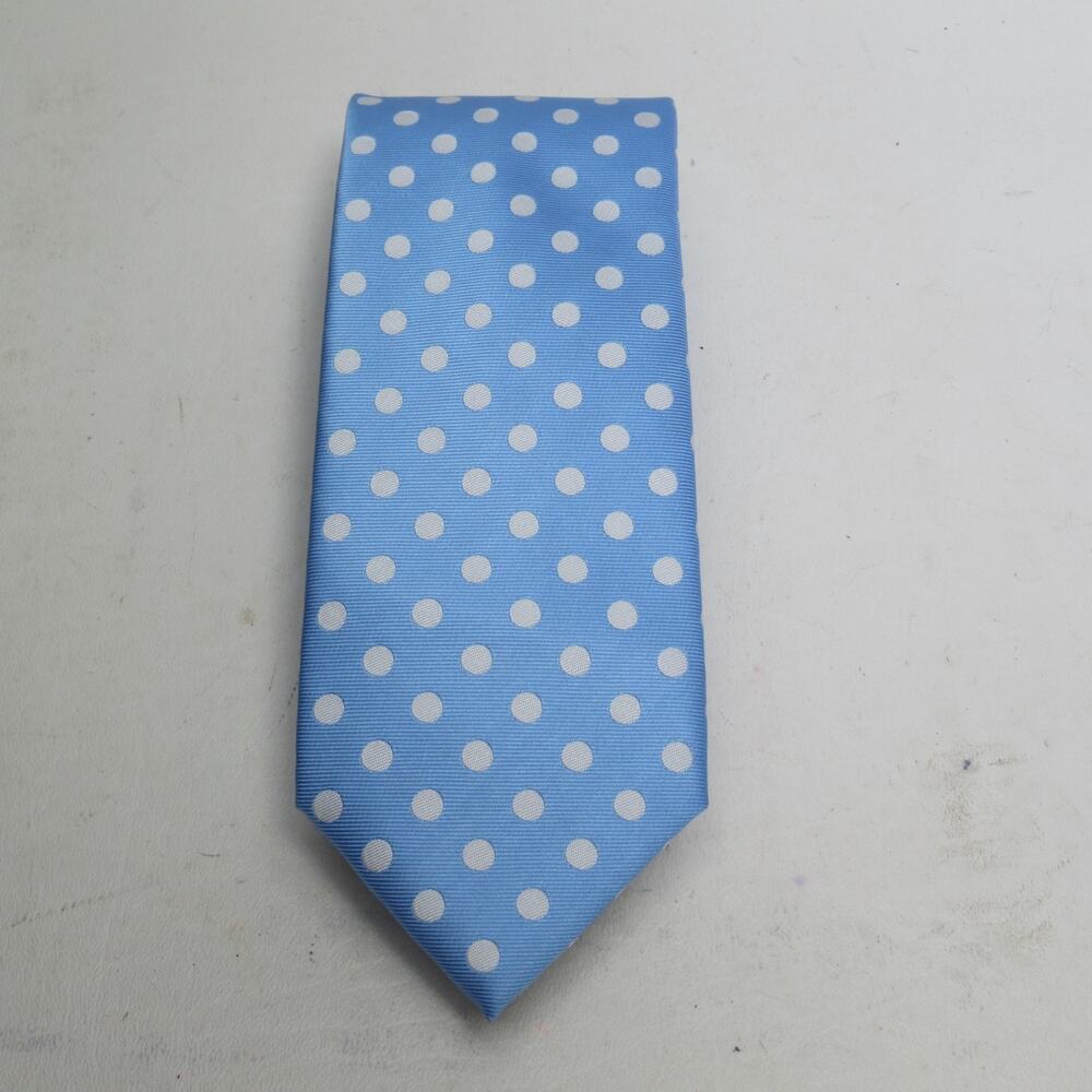 Puccini Neck Tie Mens 58 in Microfiber Sky Blue Small Polka Dot Classic